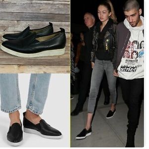 Everlane Dark Gray The Leather Street Shoe Pointed Toe Size 6.5